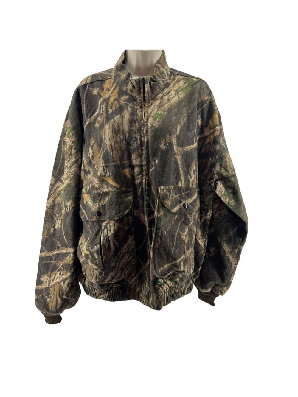 Vintage Mossy Oak Camo Jacket Full Zip Pockets Size Xlarge